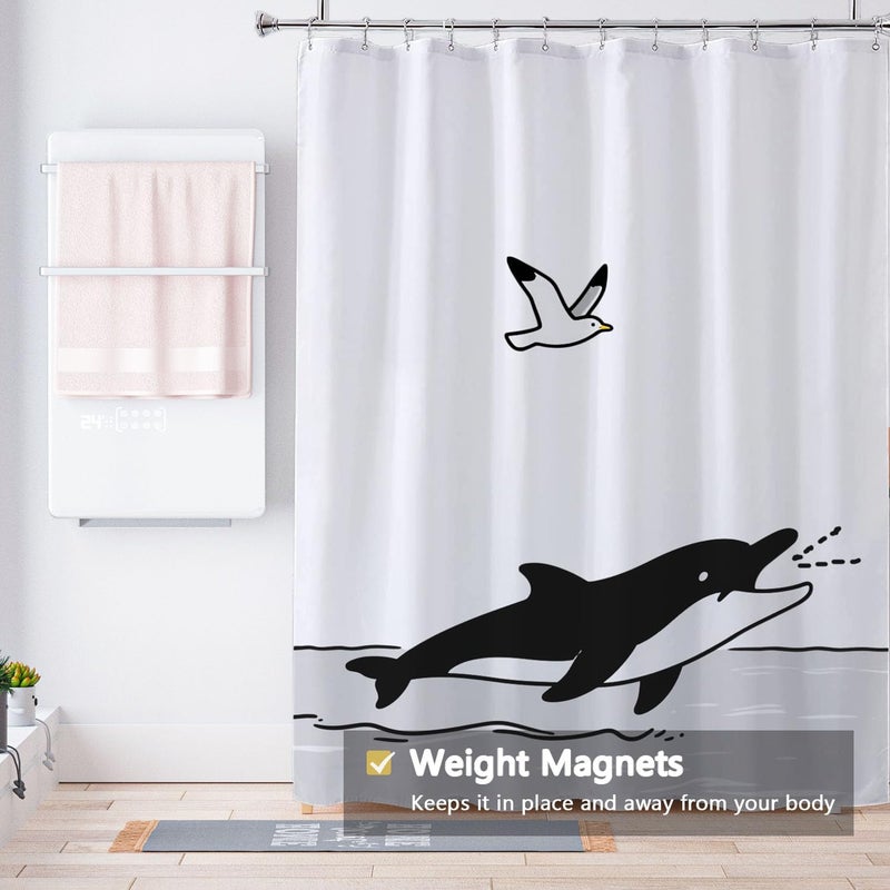 LLSCL Fabric Shower Curtain Liner with Magnets, Waterproof Hotel Quality, 72 x 72 Machine Washable - Image 4